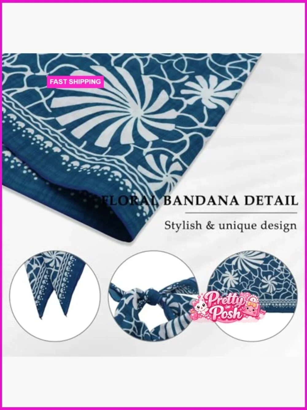 Cotton Blend Bandana Headscarf for Women Men Unisex Lightweight